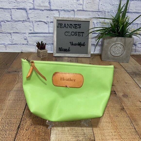 Jon Hart Grande Travel Cosmetic Bag “heather” good preowned lime green - Picture 3 of 12